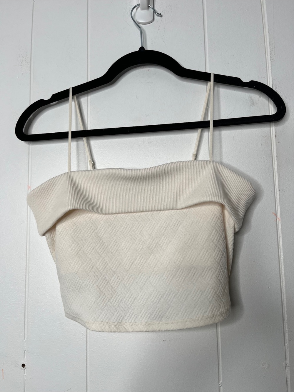 Alo Yoga Doubles Only Bra Tank in Cream Textured Cami Size S